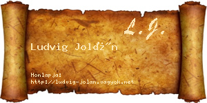 Ludvig Jolán névjegykártya